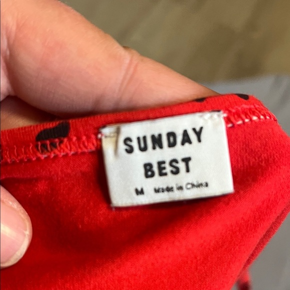 Red Leopard Print Women's Top - Picture 2 of 2